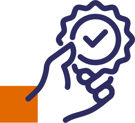 Hand holding a tick box